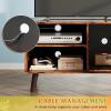 imageWLIVE TV Stand for 55 Inch TVs Entertainment Center with Storage Cabinet MidCentury TV Stands for Living Room and Bedroom 50quot TV Console BrownRustic Brown