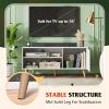 imageWLIVE TV Stand for 55 Inch TVs Entertainment Center with Storage Cabinet MidCentury TV Stands for Living Room and Bedroom 50quot TV Console BrownWhite