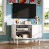 imageWLIVE TV Stand for 55 Inch TVs Entertainment Center with Storage Cabinet MidCentury TV Stands for Living Room and Bedroom 50quot TV Console BrownWhite