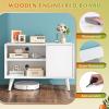 imageWLIVE TV Stand for 55 Inch TVs Entertainment Center with Storage Cabinet MidCentury TV Stands for Living Room and Bedroom 50quot TV Console BrownWhite