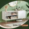 imageWLIVE TV Stand for 55 Inch TVs Entertainment Center with Storage Cabinet MidCentury TV Stands for Living Room and Bedroom 50quot TV Console BrownWhite