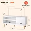 imageWLIVE TV Stand for 55 Inch TVs Entertainment Center with Storage Cabinet MidCentury TV Stands for Living Room and Bedroom 50quot TV Console BrownWhite