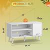 imageWLIVE TV Stand for 55 Inch TVs Entertainment Center with Storage Cabinet MidCentury TV Stands for Living Room and Bedroom 50quot TV Console BrownWhite