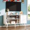 imageWLIVE TV Stand for 55 Inch TVs Entertainment Center with Storage Cabinet MidCentury TV Stands for Living Room and Bedroom 50quot TV Console BrownWhite