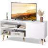 imageWLIVE TV Stand for 55 Inch TVs Entertainment Center with Storage Cabinet MidCentury TV Stands for Living Room and Bedroom 50quot TV Console BrownWhite