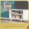 imageWLIVE TV Stand for 55 Inch TVs Entertainment Center with Storage Cabinet MidCentury TV Stands for Living Room and Bedroom 50quot TV Console BrownWhite