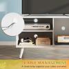 imageWLIVE TV Stand for 55 Inch TVs Entertainment Center with Storage Cabinet MidCentury TV Stands for Living Room and Bedroom 50quot TV Console BrownWhite
