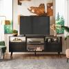 imageWLIVE TV Stand for 65 Inch TV 58 inch Entertainment Center with 2 Storage Cabinets Media Console for Living Room Bedroom and Office BlackBlack