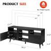 imageWLIVE TV Stand for 65 Inch TV 58 inch Entertainment Center with 2 Storage Cabinets Media Console for Living Room Bedroom and Office BlackBlack