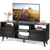 imageWLIVE TV Stand for 65 Inch TV 58 inch Entertainment Center with 2 Storage Cabinets Media Console for Living Room Bedroom and Office BlackBlack