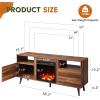 imageWLIVE TV Stand for 65 Inch TV 58 inch Entertainment Center with 2 Storage Cabinets Media Console for Living Room Bedroom and Office BlackRetro Brown