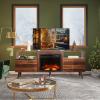 imageWLIVE TV Stand for 65 Inch TV 58 inch Entertainment Center with 2 Storage Cabinets Media Console for Living Room Bedroom and Office BlackRetro Brown