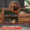 imageWLIVE TV Stand for 65 Inch TV 58 inch Entertainment Center with 2 Storage Cabinets Media Console for Living Room Bedroom and Office BlackRetro Brown