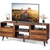 imageWLIVE TV Stand for 65 Inch TV 58 inch Entertainment Center with 2 Storage Cabinets Media Console for Living Room Bedroom and Office BlackRetro Brown