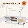 imageWLIVE TV Stand for 65 Inch TV 58quot Boho Entertainment Center TV Stand for Living Room TV Console with 2 Storage Cabinets WhiteWhite