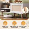 imageWLIVE TV Stand for 65 Inch TV 58quot Boho Entertainment Center TV Stand for Living Room TV Console with 2 Storage Cabinets WhiteWhite