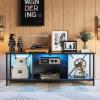 imageWLIVE TV Stand up to 65 Inch TV 55quot Entertainment Center Industrial TV Console with Open Storage Shelf for Living Room and Bedroom Rustic BrownBlack