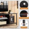 imageWLIVE TV Stand up to 65 Inch TV 55quot Entertainment Center Industrial TV Console with Open Storage Shelf for Living Room and Bedroom Rustic BrownBlack