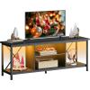 imageWLIVE TV Stand up to 65 Inch TV 55quot Entertainment Center Industrial TV Console with Open Storage Shelf for Living Room and Bedroom Rustic BrownBlack