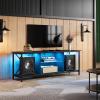 imageWLIVE TV Stand up to 65 Inch TV 55quot Entertainment Center Industrial TV Console with Open Storage Shelf for Living Room and Bedroom Rustic BrownBlack