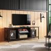 imageWLIVE TV Stand up to 65 Inch TV 55quot Entertainment Center Industrial TV Console with Open Storage Shelf for Living Room and Bedroom Rustic BrownBlack