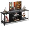 imageWLIVE TV Stand up to 65 Inch TV 55quot Entertainment Center Industrial TV Console with Open Storage Shelf for Living Room and Bedroom Rustic BrownBlack