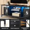 imageWLIVE TV Stand up to 65 Inch TV 55quot Entertainment Center Industrial TV Console with Open Storage Shelf for Living Room and Bedroom Rustic BrownBlack