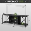 imageWLIVE TV Stand up to 65 Inch TV 55quot Entertainment Center Industrial TV Console with Open Storage Shelf for Living Room and Bedroom Rustic BrownBlack