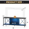 imageWLIVE TV Stand up to 65 Inch TV 55quot Entertainment Center Industrial TV Console with Open Storage Shelf for Living Room and Bedroom Rustic BrownBlack