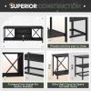 imageWLIVE TV Stand up to 65 Inch TV 55quot Entertainment Center Industrial TV Console with Open Storage Shelf for Living Room and Bedroom Rustic BrownBlack