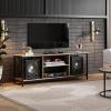 imageWLIVE TV Stand up to 65 Inch TV 55quot Entertainment Center Industrial TV Console with Open Storage Shelf for Living Room and Bedroom Rustic BrownGreige