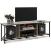 imageWLIVE TV Stand up to 65 Inch TV 55quot Entertainment Center Industrial TV Console with Open Storage Shelf for Living Room and Bedroom Rustic BrownGreige