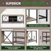 imageWLIVE TV Stand up to 65 Inch TV 55quot Entertainment Center Industrial TV Console with Open Storage Shelf for Living Room and Bedroom Rustic BrownGreige