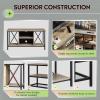 imageWLIVE TV Stand up to 65 Inch TV 55quot Entertainment Center Industrial TV Console with Open Storage Shelf for Living Room and Bedroom Rustic BrownGreige