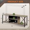 imageWLIVE TV Stand up to 65 Inch TV 55quot Entertainment Center Industrial TV Console with Open Storage Shelf for Living Room and Bedroom Rustic BrownGreige