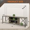 imageWLIVE TV Stand up to 65 Inch TV 55quot Entertainment Center Industrial TV Console with Open Storage Shelf for Living Room and Bedroom Rustic BrownGreige