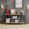 imageWLIVE TV Stand up to 65 Inch TV 55quot Entertainment Center Industrial TV Console with Open Storage Shelf for Living Room and Bedroom Rustic BrownGreige