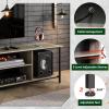 imageWLIVE TV Stand up to 65 Inch TV 55quot Entertainment Center Industrial TV Console with Open Storage Shelf for Living Room and Bedroom Rustic BrownGreige