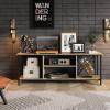 imageWLIVE TV Stand up to 65 Inch TV 55quot Entertainment Center Industrial TV Console with Open Storage Shelf for Living Room and Bedroom Rustic BrownGreige