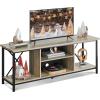 imageWLIVE TV Stand up to 65 Inch TV 55quot Entertainment Center Industrial TV Console with Open Storage Shelf for Living Room and Bedroom Rustic BrownGreige