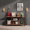 imageWLIVE TV Stand up to 65 Inch TV 55quot Entertainment Center Industrial TV Console with Open Storage Shelf for Living Room and Bedroom Rustic BrownRetro Brown