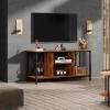 imageWLIVE TV Stand up to 65 Inch TV 55quot Entertainment Center Industrial TV Console with Open Storage Shelf for Living Room and Bedroom Rustic BrownRetro Brown