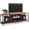 imageWLIVE TV Stand up to 65 Inch TV 55quot Entertainment Center Industrial TV Console with Open Storage Shelf for Living Room and Bedroom Rustic BrownRustic Brown