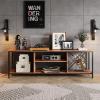 imageWLIVE TV Stand up to 65 Inch TV 55quot Entertainment Center Industrial TV Console with Open Storage Shelf for Living Room and Bedroom Rustic BrownRustic Brown
