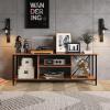 imageWLIVE TV Stand up to 65 Inch TV 55quot Entertainment Center Industrial TV Console with Open Storage Shelf for Living Room and Bedroom Rustic BrownRustic Brown