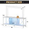 imageWLIVE TV Stand up to 65 Inch TV 55quot Entertainment Center Industrial TV Console with Open Storage Shelf for Living Room and Bedroom Rustic BrownWhite