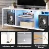 imageWLIVE TV Stand up to 65 Inch TV 55quot Entertainment Center Industrial TV Console with Open Storage Shelf for Living Room and Bedroom Rustic BrownWhite