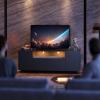 imageWLIVE TV Stand with LED Lights ampamp Large Storage Cabinet Modern Entertainment Center for 32435055 Inchs TVs Sturdy Media Console for Living Room BedroomGamingBlackBlack