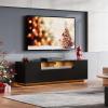 imageWLIVE TV Stand with LED Lights ampamp Large Storage Cabinet Modern Entertainment Center for 32435055 Inchs TVs Sturdy Media Console for Living Room BedroomGamingBlackBlack