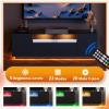 imageWLIVE TV Stand with LED Lights ampamp Large Storage Cabinet Modern Entertainment Center for 32435055 Inchs TVs Sturdy Media Console for Living Room BedroomGamingBlackBlack